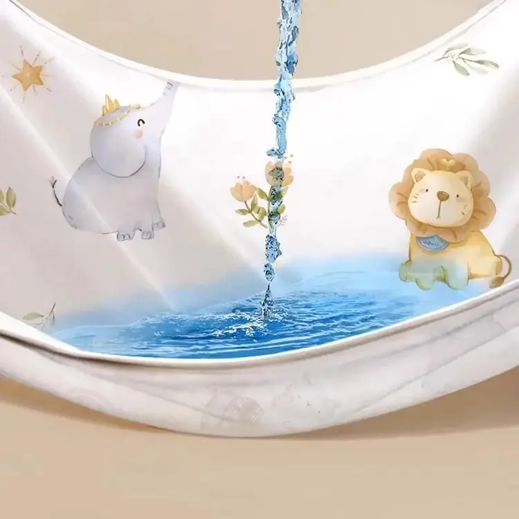 Diaper Changing Mat 50x70cm 4 Layer Cartoon Dino Heart Waterproof Washable For Night and Menstrual Protection Baby Care