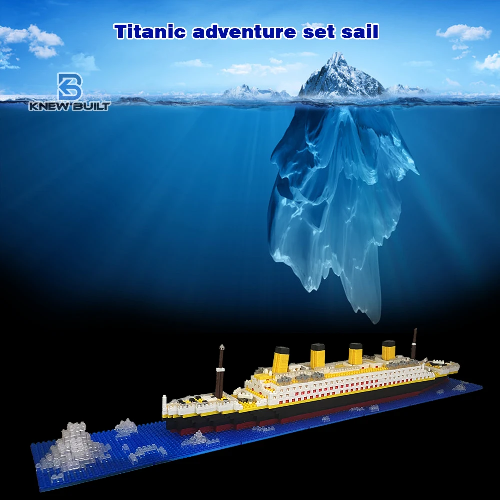 Brick Loot Iceberg Titanic Building Set Model w/Motion & Light Kit - 100%  Compatible with All Major Building Block Brands - Toy Model Sets for Kids