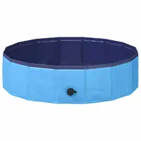 Piscine pliable pour animaux de compagnie, bleue, 31,5 x 31,5 x 7,9 pouces, PVC 7
