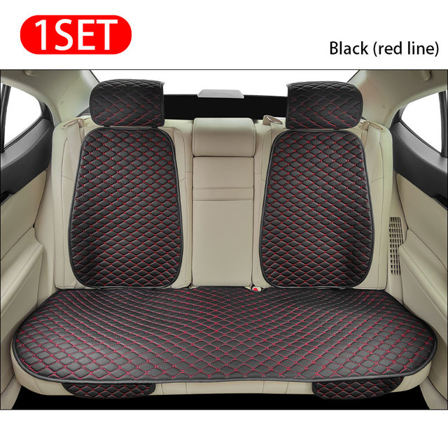 Leather Car Seat Cover Anti Slip Seat Cushion Easy to Clean Split Breathable Mat Universal Front Rear Seat Protector Covers