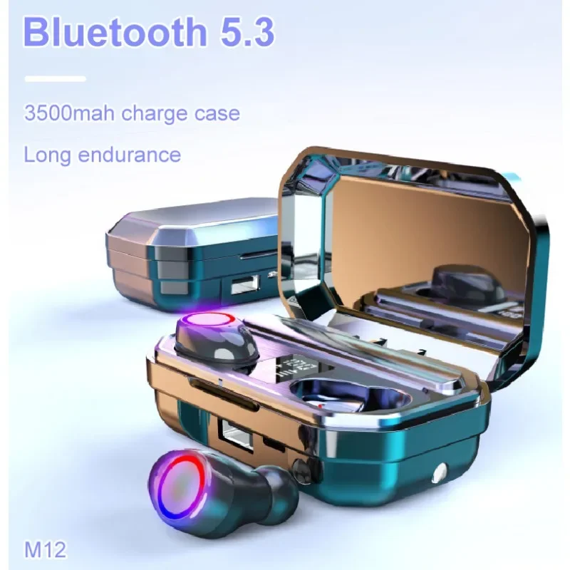 

M12 Bluetooth Earphone Wireless Headphones Bluetooth 5.3 Low Latency Earphones Without Delay Waterproof Sport Gaming Microphone