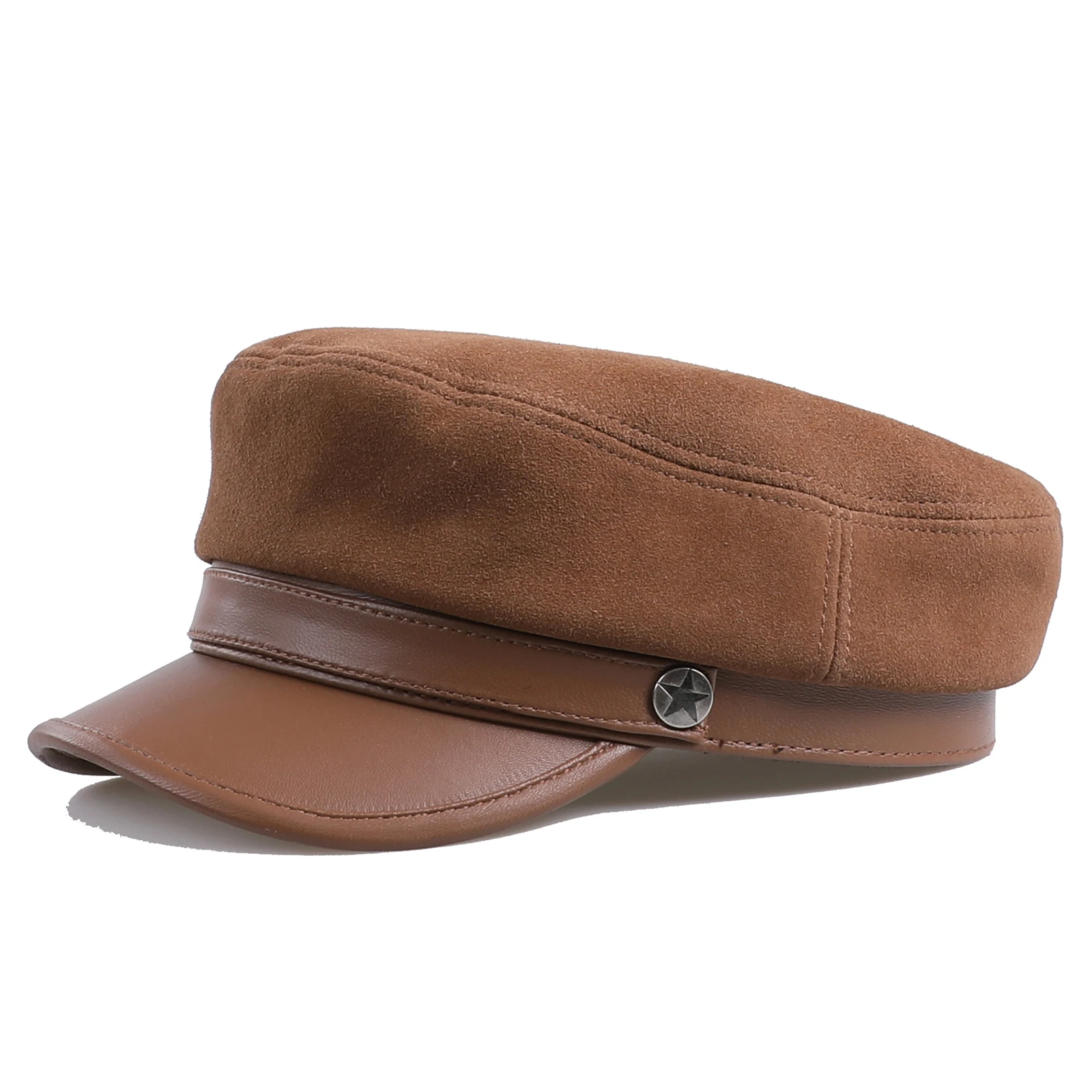 Leather Hats For Men Genuine Leather Civil War Kepi Army Military