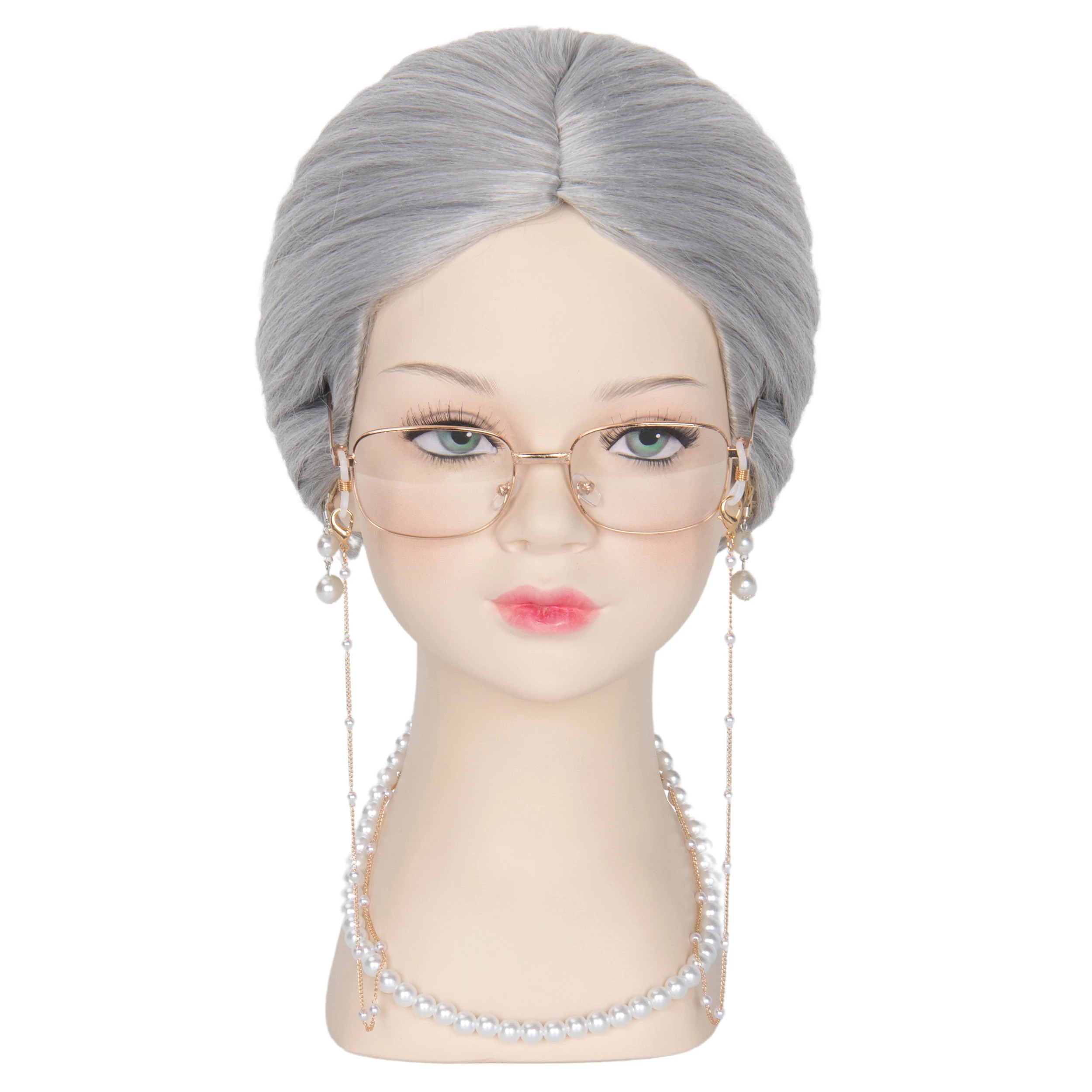 Missuhair Old Lady Wig for Kids Granny Wig 100 Days of School Party
