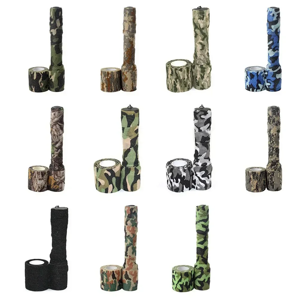 4.5M Outdoor Camouflage Tape Self-Adhesive Stretch Wrap Non-Woven Tactical Camo Bandage Hunting Gear Concealment Objects