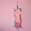 Pink LED Light Unicorn Dream Catcher Ornament For Girls Boho Room Decor Bedroom Unicorn Macrame Dreamcatcher Hanging Pendant 4