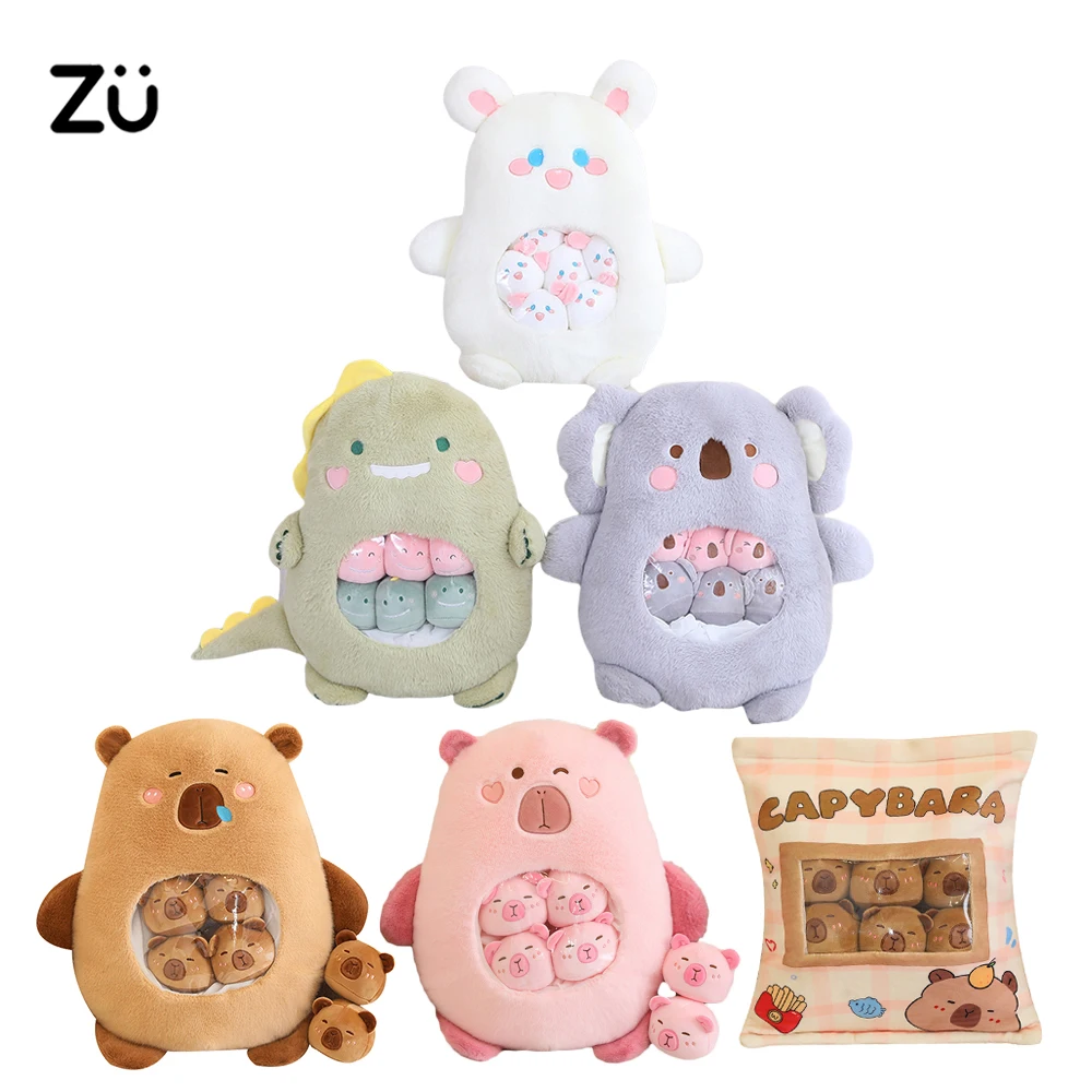 Plush Toys 50cm Capybara Plush Pillow Cute Stuffed Animal Koala Dino Capibara Plushies Large Hug Pillow Cushion Xmas Gift