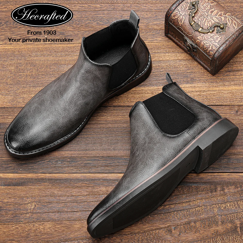 Chelsea Boots Classic Brand Fashion Comfortable Men Leather Boots #KD5241