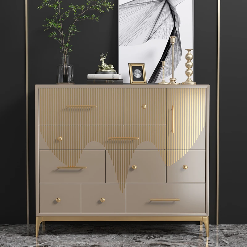 Italian light luxury bedroom bucket cabinet Modern minimalist living room storage cabinet Large capacity drawer cabinet 1 3 tier desktop storage box large capacity stationery office desk drawer cosmetics miscellaneous storage rack desk organizer