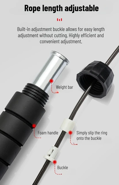 Adjustable Tangle-Free Speed Wire Jump Rope Workout with Foam Handles for Fitness Home Workouts and Slim Body 6