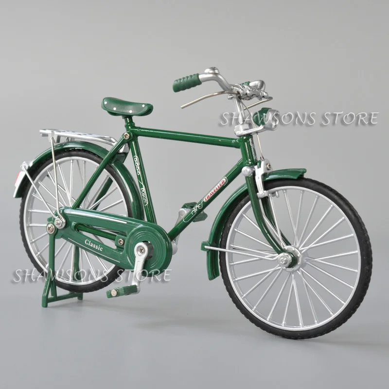 1:10 Scale Diecast Metal Model Retro Bicycle Toys Vintage Urban City Bike Men\'s Miniature Replica Collectible