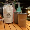 Outdoor camping cup 4-piece set 304 stainless steel cup camping picnic barbecue beer cup water cup Coffee cup 1