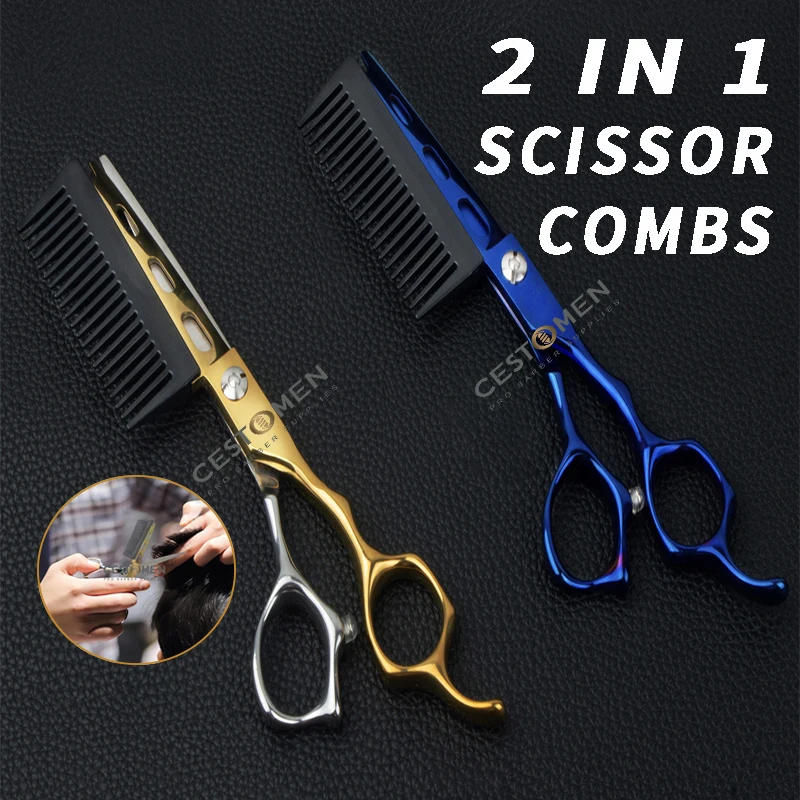 

New Professional 6 inch JP440c steel 2 in 1 Hair Scissors With Haircut Combs Barber Hair Cutting Shears Hairdressing Scissors