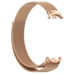 Magnetic Milanese Loop Stainless Steel Bracelet - Mi Band 10 9 8 (Rose Gold)