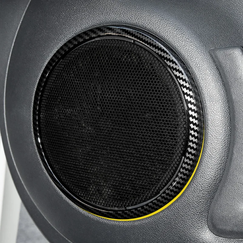 

For Smart 451 Fortwo Carbon Fiber Car Door Loudspeaker Tweeter Audio Speaker Cover Frame Interior Trim Decor Accessories