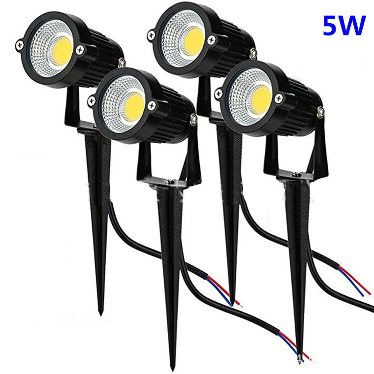 Outdoor Landscape Spotlights LED Lighting 5W Waterproof Graden Lights COB Led Spotlights With Stake for Garden Lawn Decorative