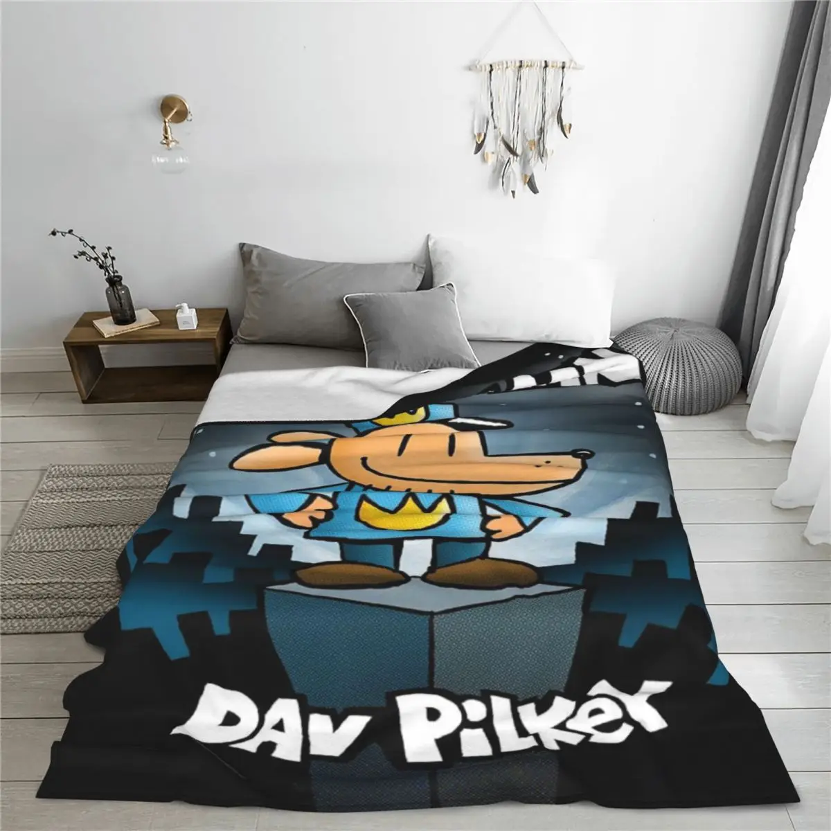 Throw Blanket Dog Man Dogman And Friend Micro Fleece Blanket Four Sizes Cartoon Portable Suitable For Sofa AntiPilling Blanket 3
