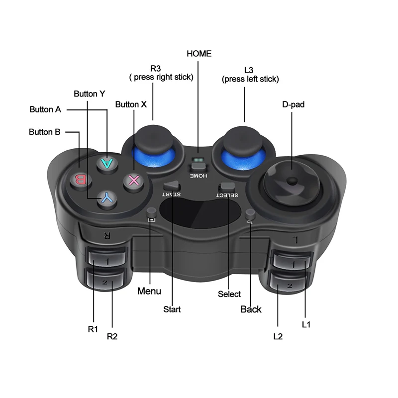 2.4G Wireless Gamepad Gaming Controller Joystick With USB Receiver OTG Converter For Android Tablets PC TV Box Game Accessories