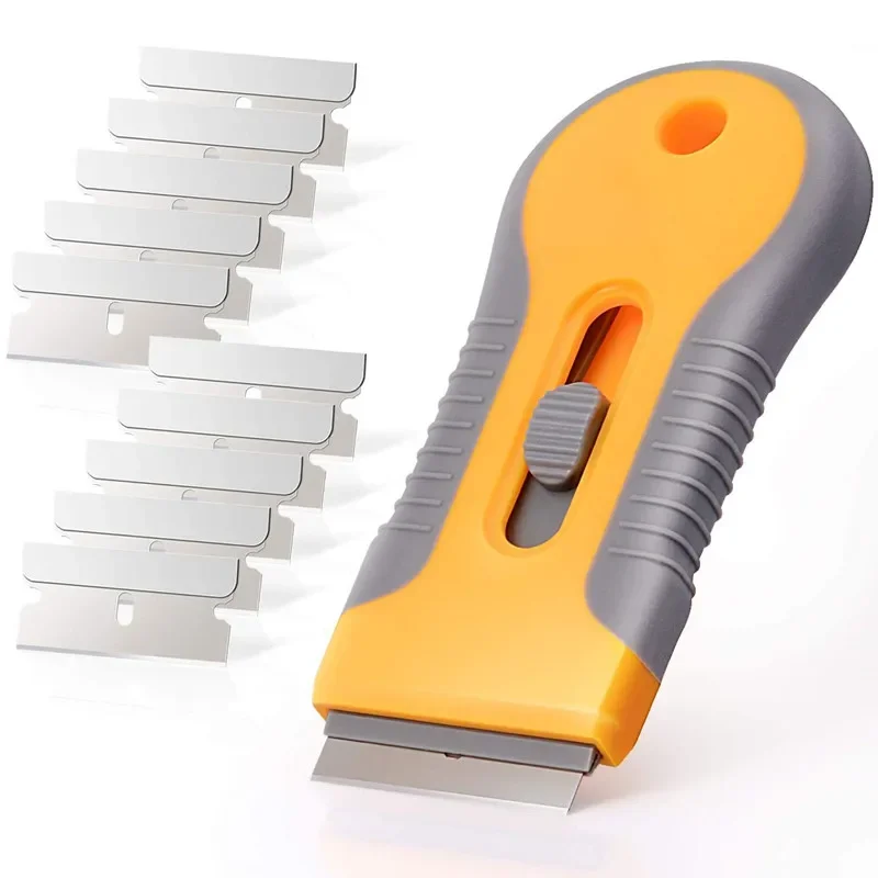 Glue Removal Blade Glass Oven Razor Scraper Plastic Handle Razor Scraper Spatula Car Film Tool Window Cleaning Blade