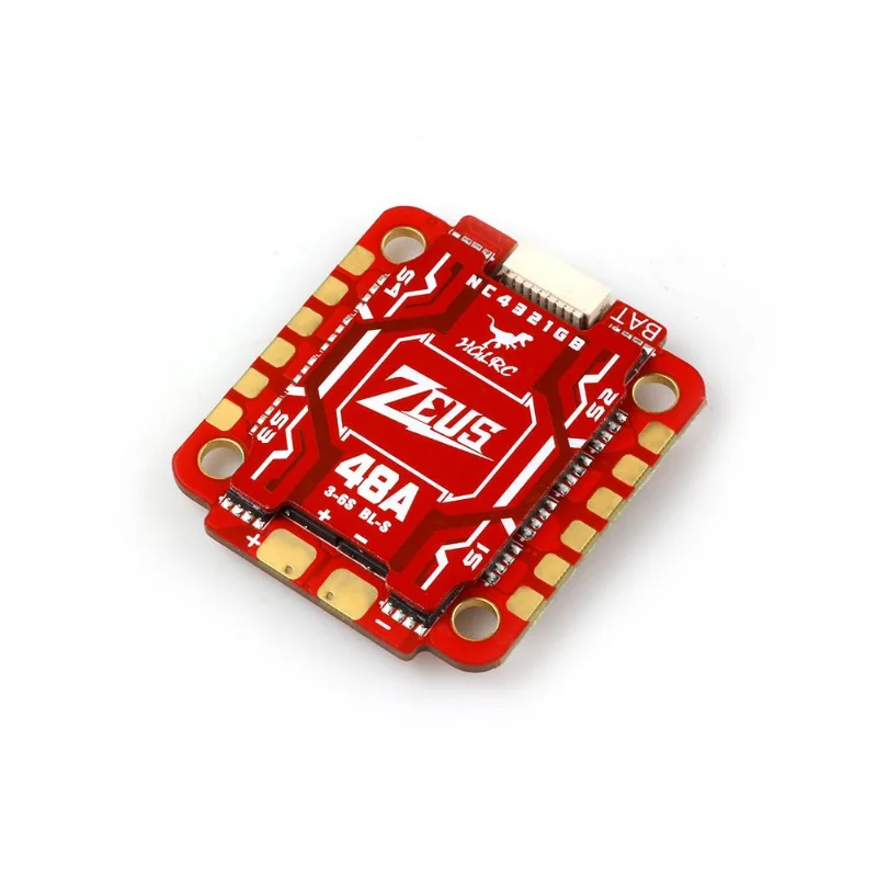 

HGLRC Zeus 48A BLHELIS 4 в 1 3-6S DSHOT600 бесщеточный ESC с радиатором для Zeus F748 STACK FPV Racing DIY части 30.5x30.5mm