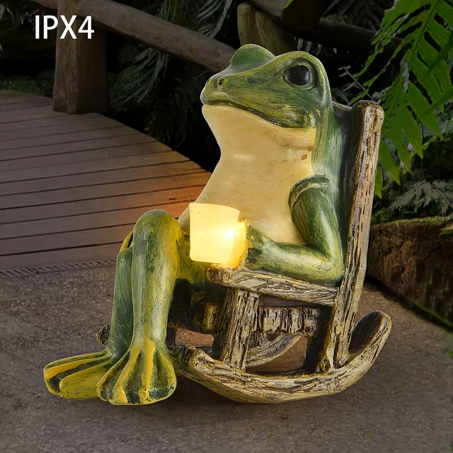 Figura Decorativa De Rana Verde Para Colgar - Perfecta Para Jardín, Balcón O Sala De Estar, Interior Y Exterior