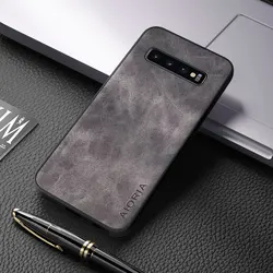 Deluxe PU Leather Skin Case for Samsung Galaxy S10 Series (Gray)