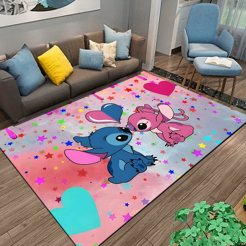 Disney Pattern Stitch Lilo Carpets Bedroom Play Mats Rug Bedroom Decor Carpet Livingroom Rug Crawl Mat Christmas Gift Hogar