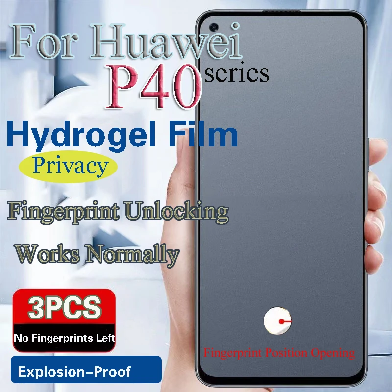 

P40Pro + Защитная пленка для экрана для Huawei P40 Pro, Гидрогелевая пленка P40Pro, мягкая, не скользящая, разблокировка отпечатков пальцев