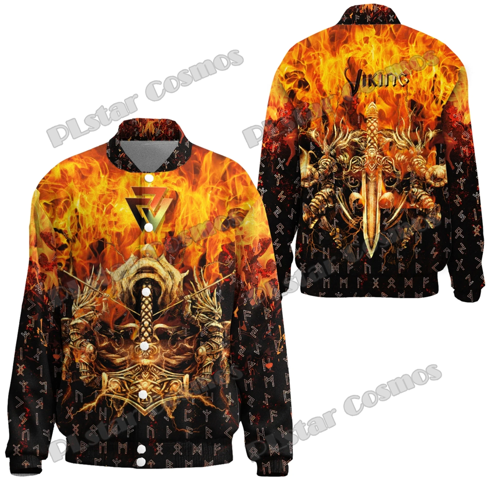 Valkyrie Warrirors Valknut Fire Tattoo 3D Printed Fashion Mens Baseball Varsity Jacket Unisex Casual Winter Baseball Jacket FX31 wolf warriors and skull tattoo 3d printed fashion men s baseball varsity jacket unisex casual winter baseball jacket fx32