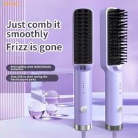 Rechargeable Hair Straightener Brush Portable Hot Comb Straightening Fashionable Negative Ion Wireless Care Straightening Comb 1
