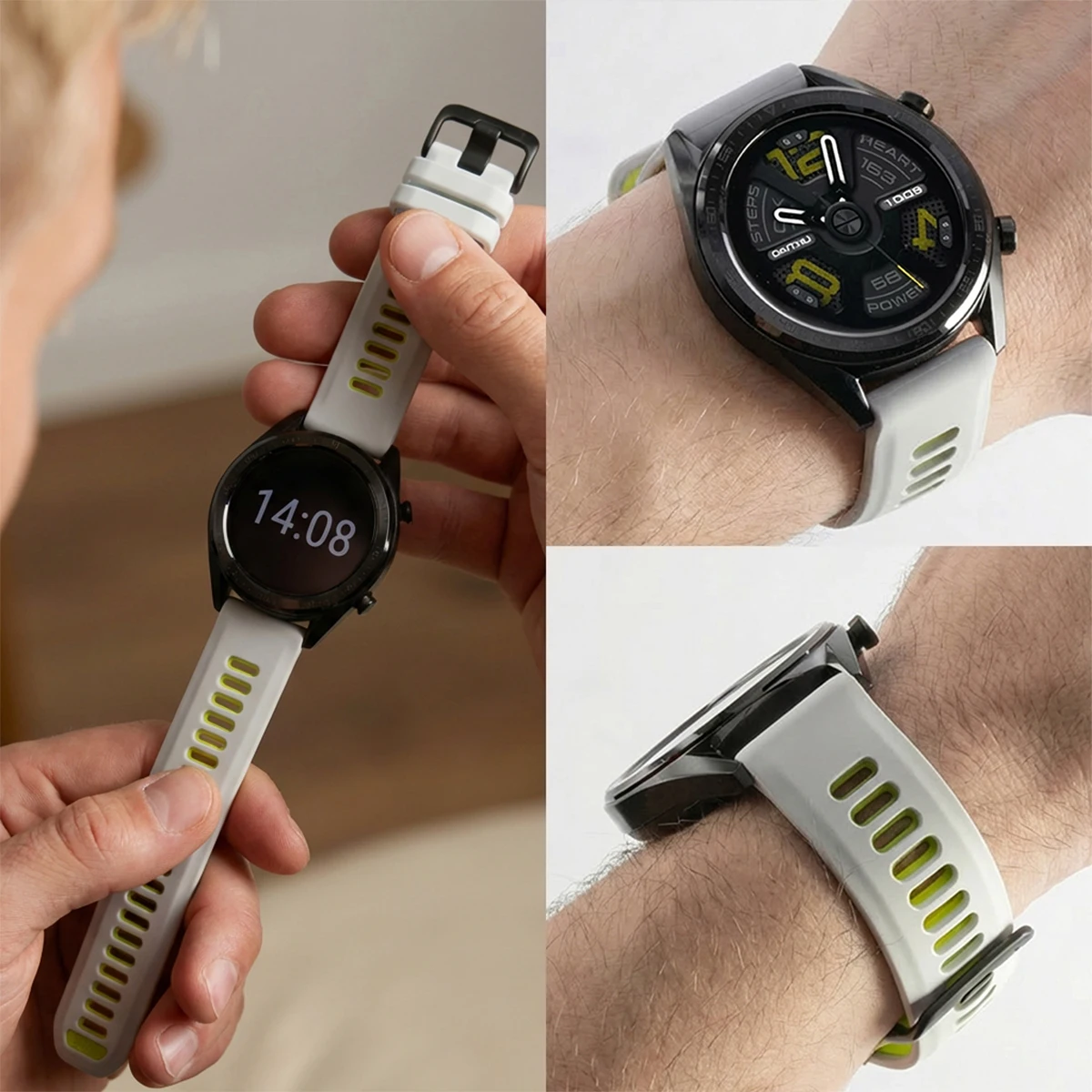 Two-Tone Silicone Sports Wristband Bracelet Accessories