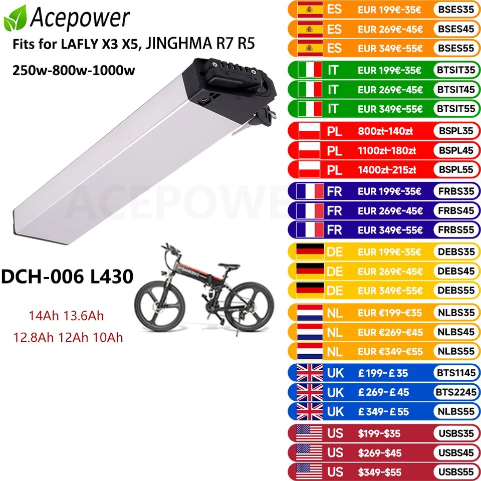 Lafly-折りたたみ式電動自転車用バッテリー,x3およびx5,jinghma