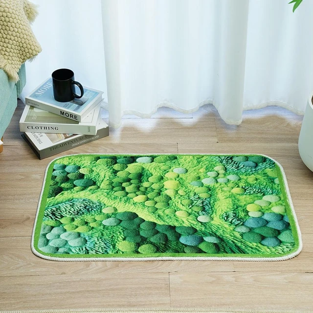 3D Moss Area Rug Green Moss Carpet Bedside Floor Mat Anti-slip Modern Home  Rugs