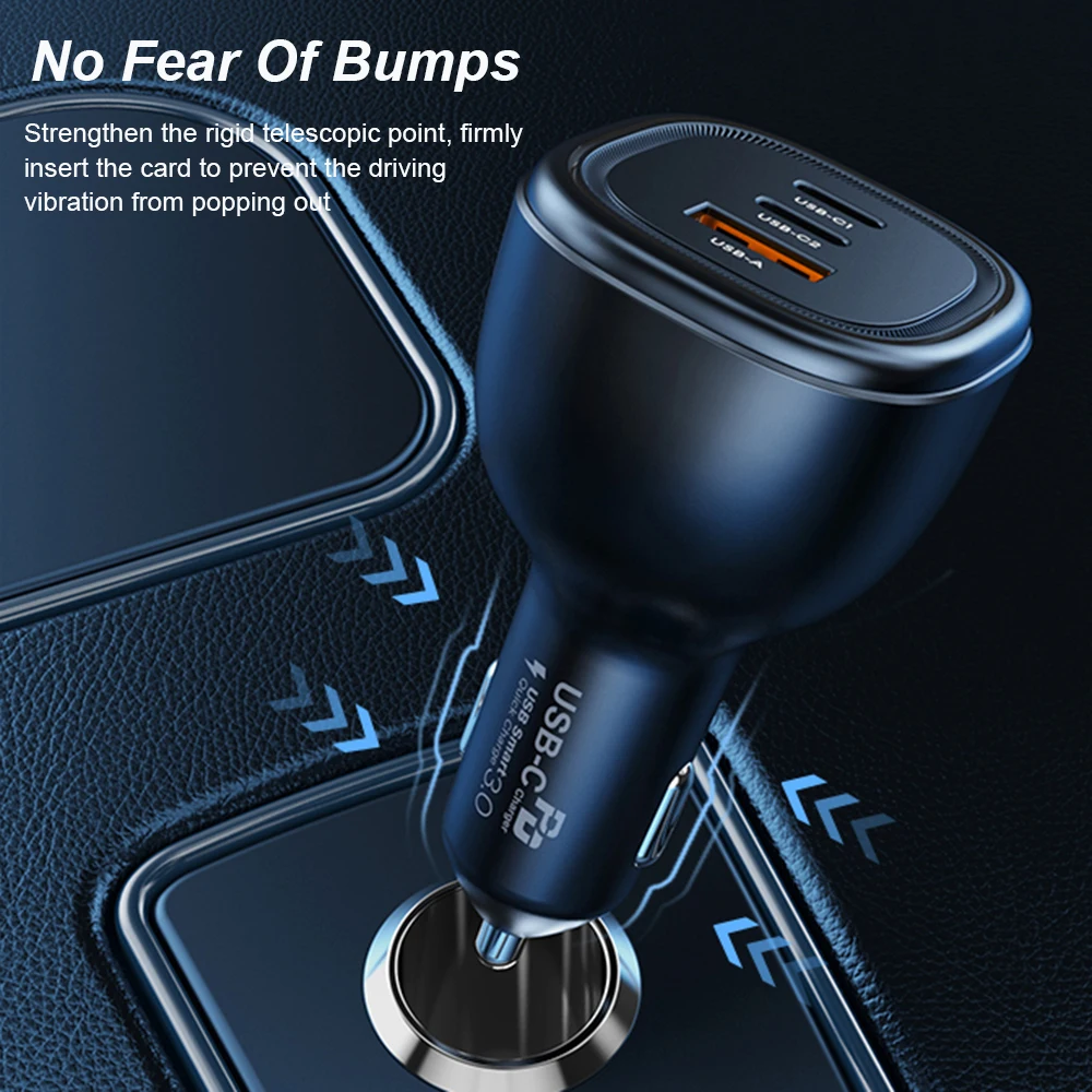 Ubigbuy 165W USB C 차량용 충전기, 맥북 프로 아이폰 15 용 PPS QC5 초고속 충전, PD3.1 140W/PD3.0 100W