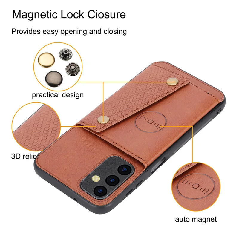 PU Leather Magnetic Holder Wallet Case with Card Slot