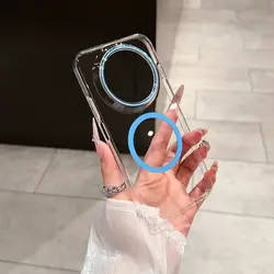 Enhanced Protective Acrylic Magnetic Transparent Case for Huawei Nova and Enjoy Series (Blue)