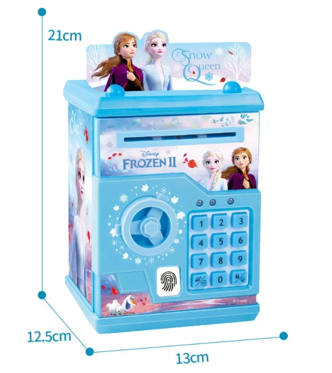 [Disney] Frozen Kids password fingerprint Multifunctional automatic roll money kids piggy bank play house toys for baby gift 6