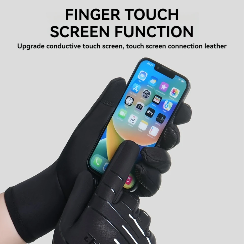 GTUBIKE Winter Warm Cycling Gloves Water Windproof Touchscreen Anti-slip Bicycle Motorbike Gloves Men Hiking Mountaineering