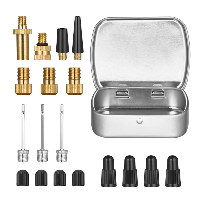 

1 компл. Велосипедный клапан Presta Schrader Adapter Kit шар иглы для насоса латунный велосипедный насос адаптер черного и золотого цвета