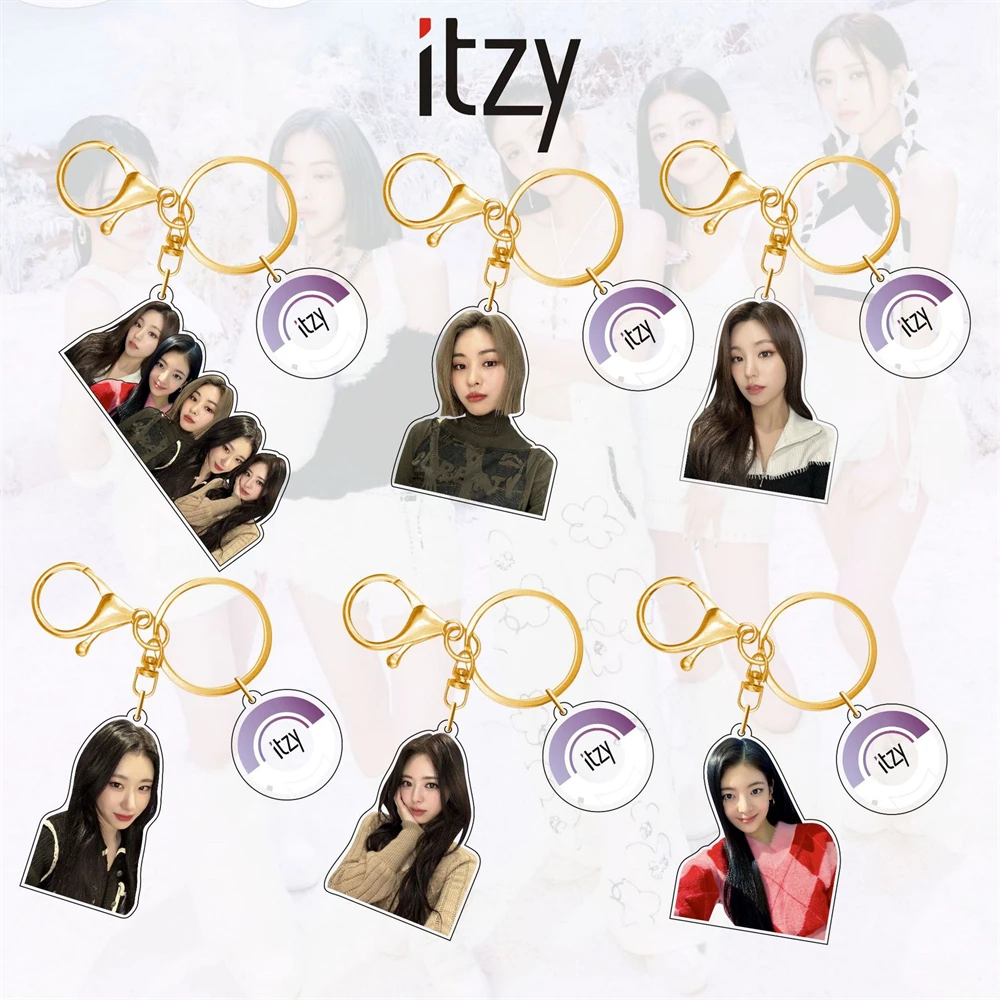 

KPOP Two-piece Keychain ITZY Acrylic Figure Pendant Keyring Bag Decor Accessories Yuna Ryujin Lia Yeji Fans Collection Gift H51