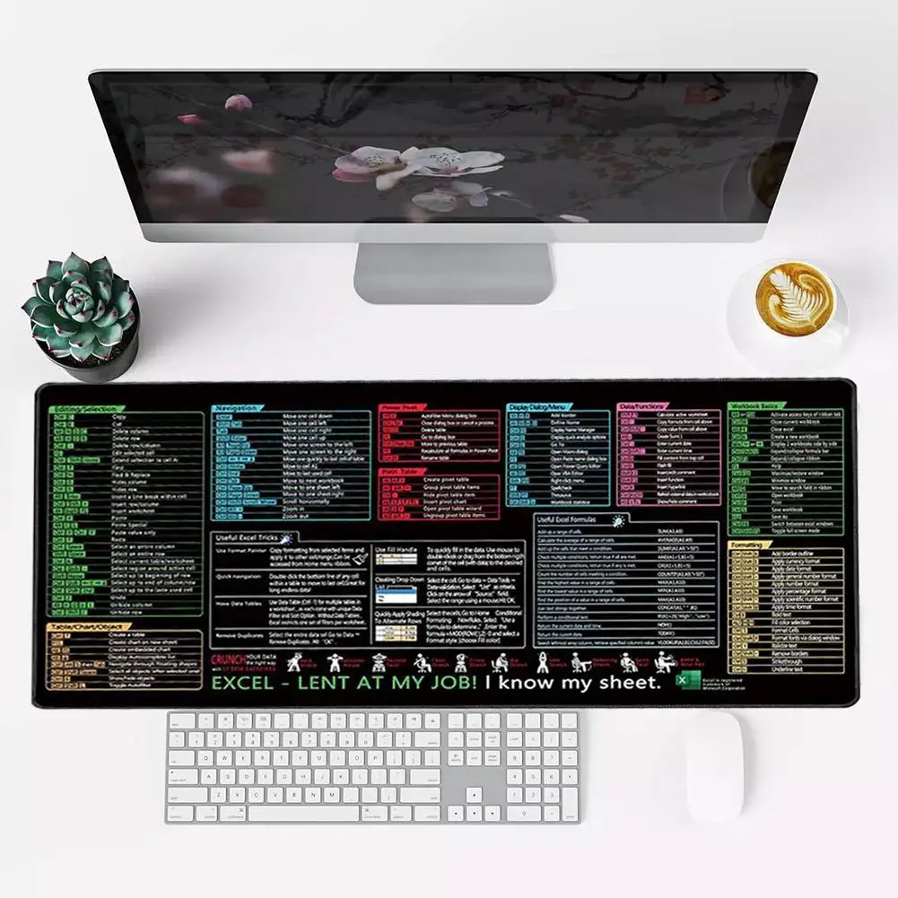 Business Office Shortcut Computer Desk Pad Computer Shortcut Mouse Pad Non-Slip Stain-Resistant Thickened Mouse Pads