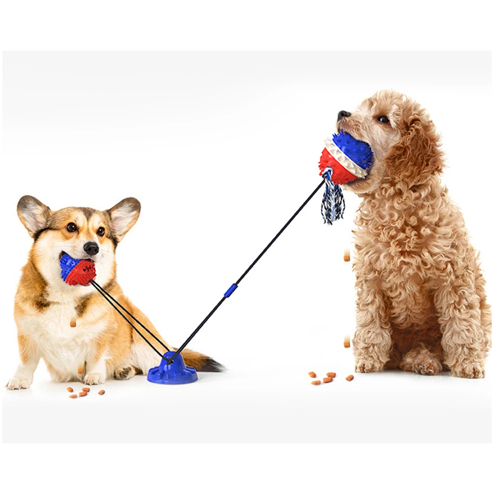 

Hot Sale Interactive Dog Molar Rope Ball Toy Pet Chew Puppy Toys Toothbrush Teether Sucker Drawstring Balls Cleaning Suction Cup