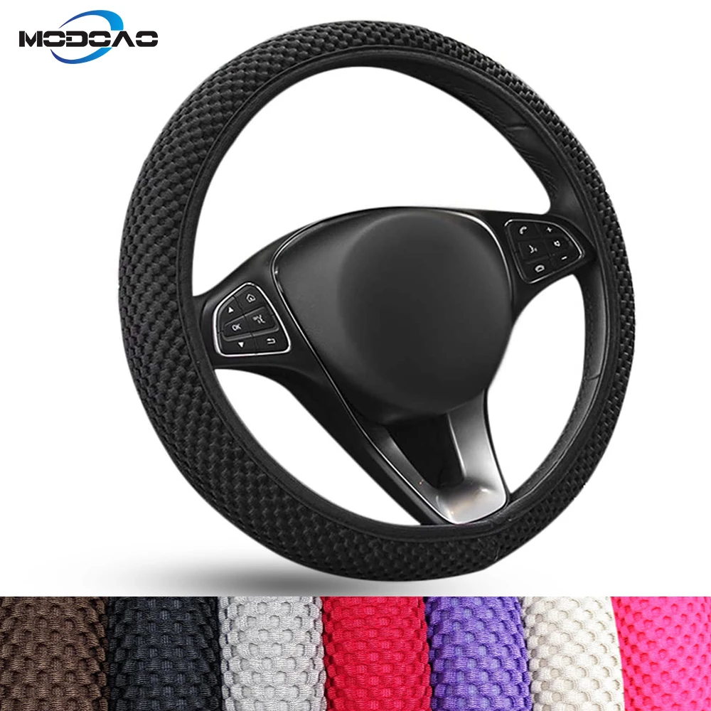 

Universal 38CM 1 Pcs Ice Silk Steering Wheel Cover Wear-resistant Anti-slip Car Accessories Gear Handbrake Cover Interior