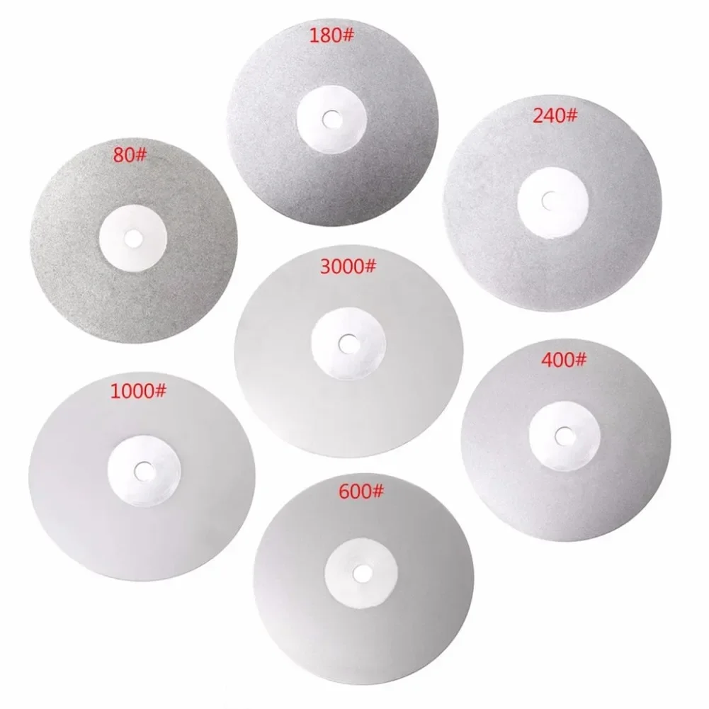Diamond Polishing Disc Set ENLAYER 6-Piece - 6" Grits 80/400/600/800/1500/3000 For Stone, Glass, Jewelry Lapidary Grinding Wheel For Stone