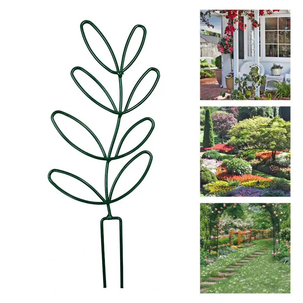 Bracket Plant Support Rack Creative for Home Leaf Shape Elegant Ornamental Metal Flower Support