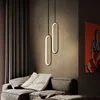 Modern Minimalist LED Pendant Light Chandelier For Bedroom Restaurant Living Room Gold Black Hanging Lamps Decoration Led Lustre 2