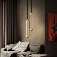 Modern Minimalist LED Pendant Light Chandelier For Bedroom Restaurant Living Room Gold Black Hanging Lamps Decoration Led Lustre 2