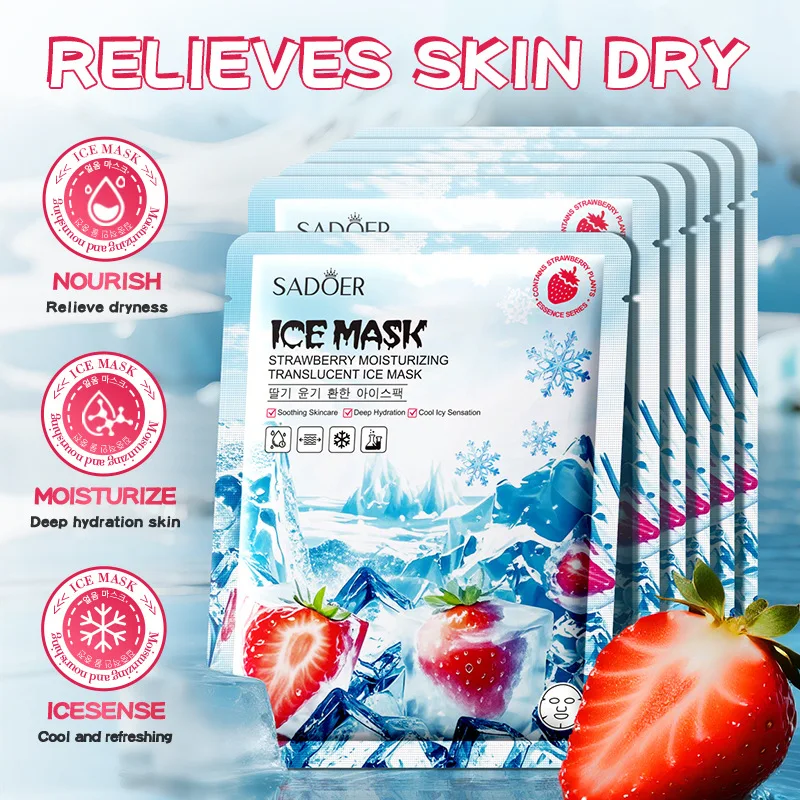5pcs SADOER Fruits Ice Face Mask Moisturizing Whitening Anti-Aging Anti Wrinkles Facial Masks Korean Skin Care Cosmetics