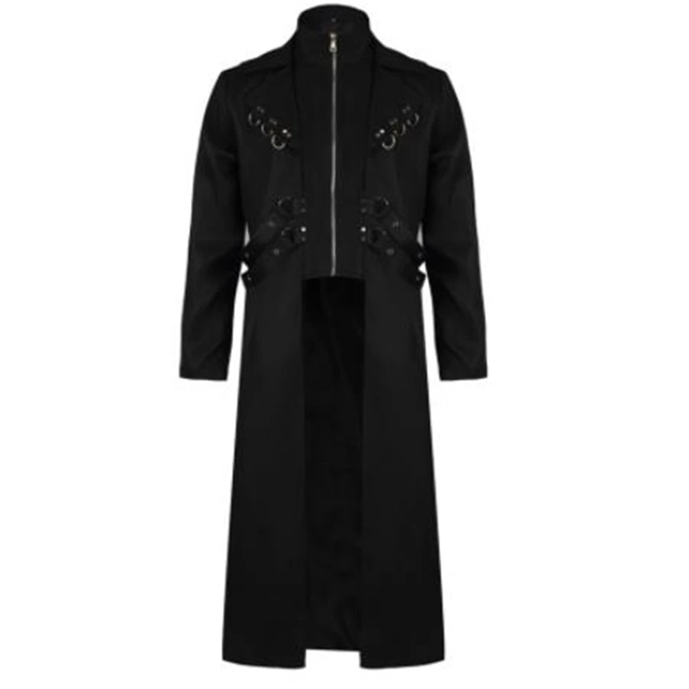 Description Picture 4 of itemLong Medieval Renaissance Costume Gentlema Coat Gothic Steampunk Trench Vintage Frock Outfit Coat  MenRenaissance Punk Outerwear