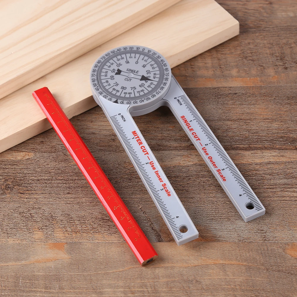 Pro 360degree Angle Ruler Goniometer Woodworking Pencil High Precision
