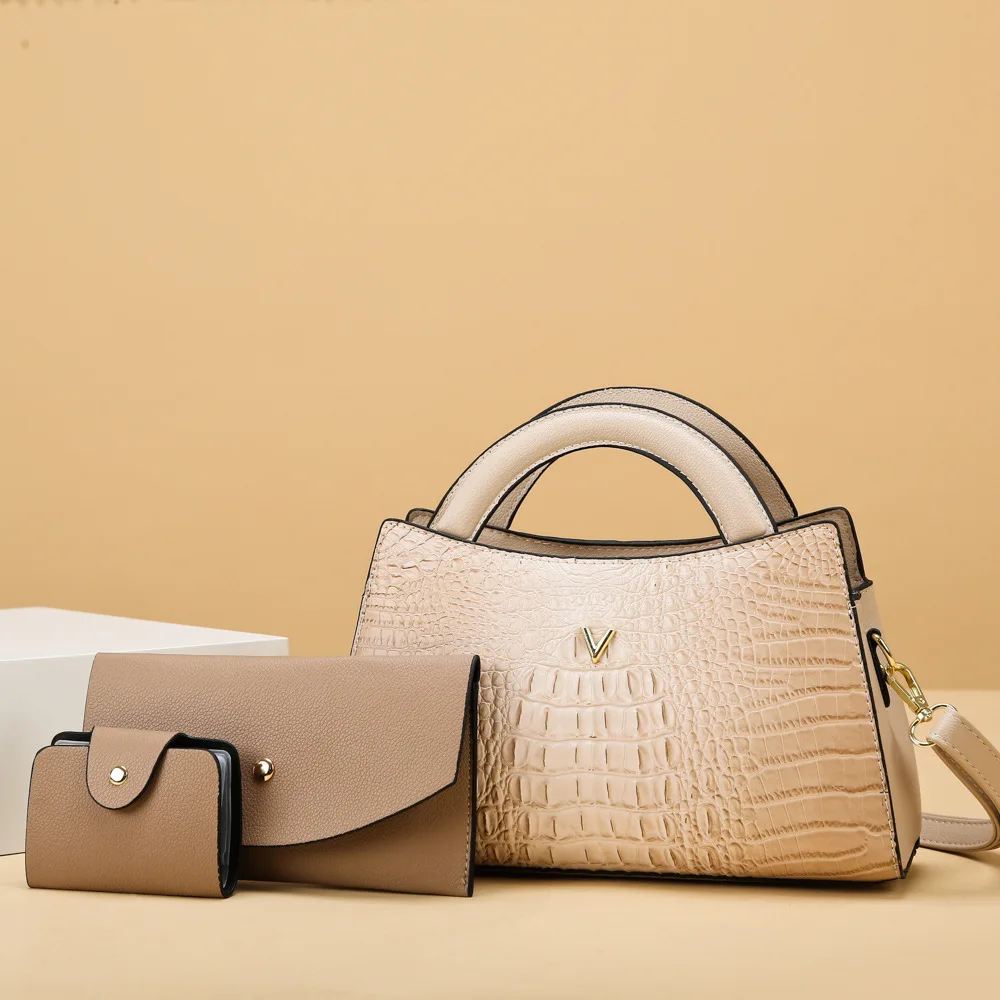 

Soft Leather Women's Bag 2023 New Women's Bag Cross Body Crocodile Pattern Single Shoulder Handbag Mother Bag